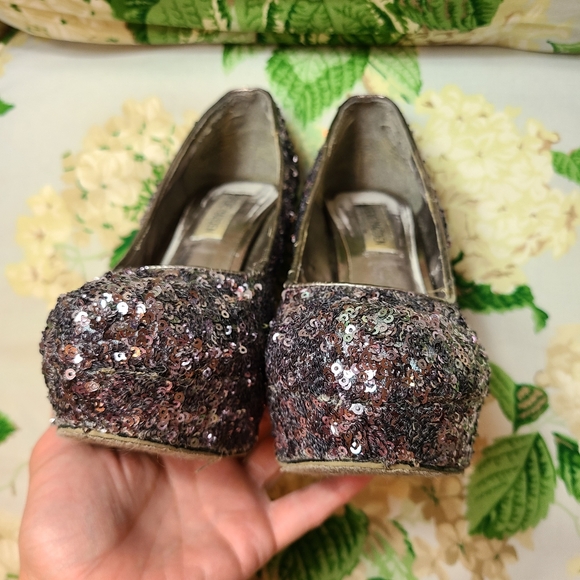 ✨ STEVE MADDEN 🌌 pinup sequins sparkles princess barbie platform high heels!🖤 - Picture 12 of 14